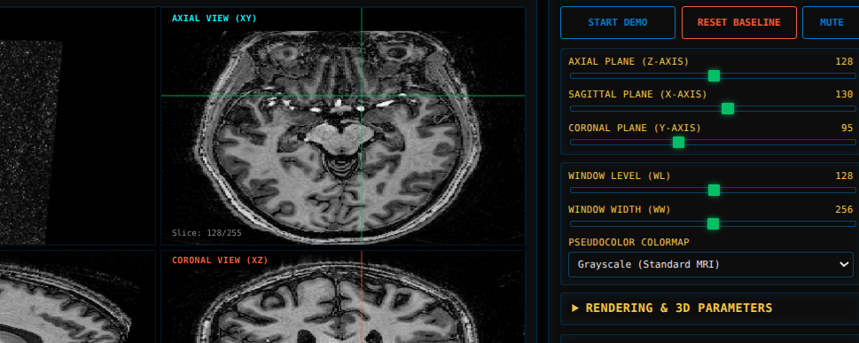 3D Brain MRI Viewer & Volumetric Slice Visualizer - Interactive Laboratory
