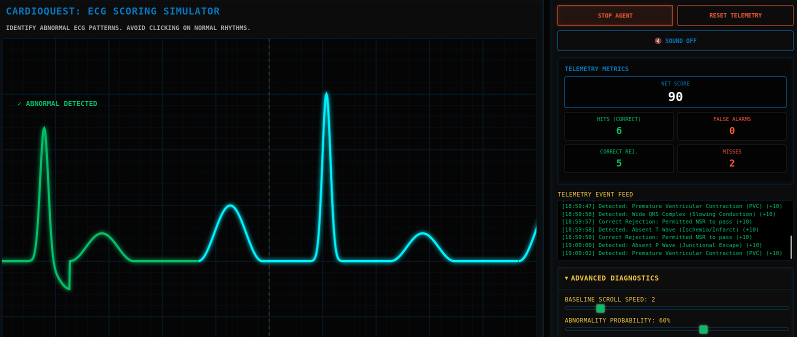 CardioQuest - ECG Scoring Game & Simulator