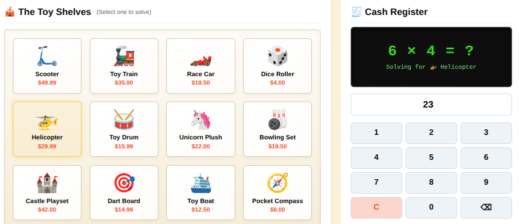 Toy Shop Math Game - Interactive Educational Playroom
